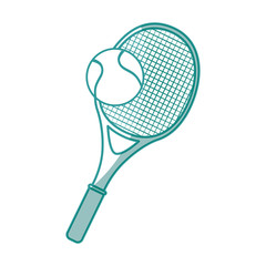 tennis racket and ball icon over white background vector illustration