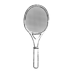 tennis racket icon over white background vector illustration