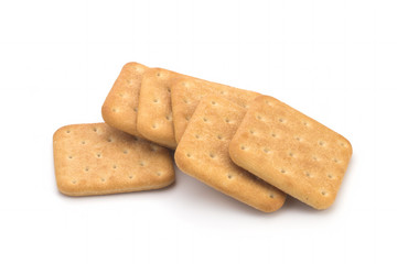 Cookies salted on a white background