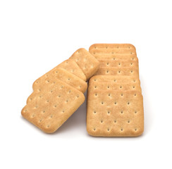 Cookies salted on a white background