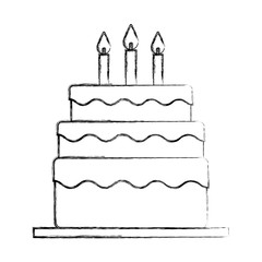 delicious cake brithday with candles vector illustration design