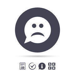 Fototapeta premium Sad face sign icon. Sadness symbol.