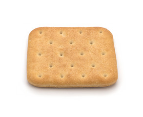 Salted biscuit on white background