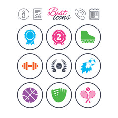 Sport games, fitness icon. Football, volleyball.