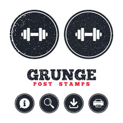 Dumbbell sign icon. Fitness symbol.