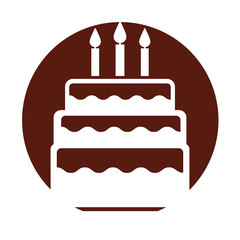 delicious cake brithday with candles vector illustration design