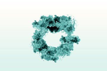 Colorful Ink in water isolated on white background. Rainbow of colors. Color mixed painting fog. Color explosion.