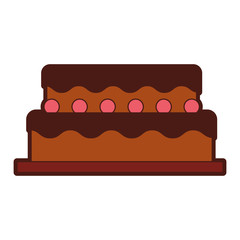 sweet and delicious cake vector illustration design