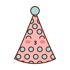 party hat kawaii character vector illustration design