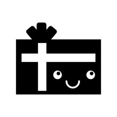 giftbox present kawaii character vector illustration design