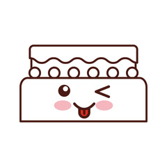sweet and delicious cake kawaii character vector illustration design