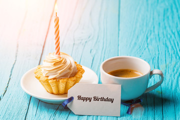 Photo of cake,coffee , card