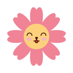 natural flower spa kawaii character vector illustration design