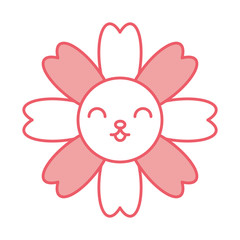 natural flower spa kawaii character vector illustration design