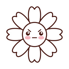 natural flower spa kawaii character vector illustration design