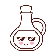 oil jar spa bottle kawaii character vector illustration design