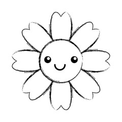 natural flower spa kawaii character vector illustration design