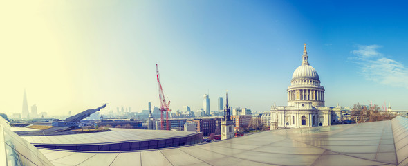 Panorama of london city view from a terrace