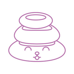 stones pile spa kawaii character vector illustration design