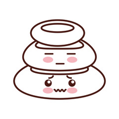 stones pile spa kawaii character vector illustration design