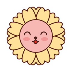 natural flower spa kawaii character vector illustration design