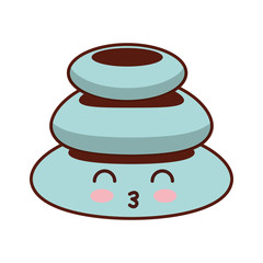stones pile spa kawaii character vector illustration design