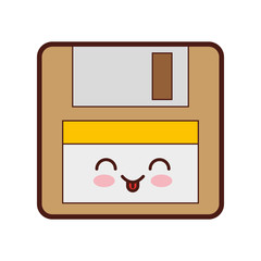 floppy disk kawaii character vector illustration design