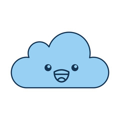 cloud computing kawaii character vector illustration design