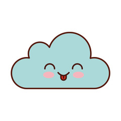 cloud computing kawaii character vector illustration design