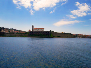 Obraz premium A view of a town Piran in the Slovenian Istra from the sea