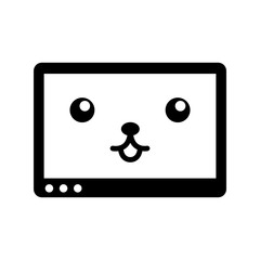 tablet device kawaii character vector illustration design