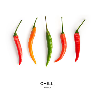 Seamless pattern with chilli pepper . Tropical abstract background. chilli pepper on white background.	