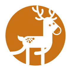 cute reindeer christmas icon vector illustration design