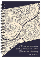 cover tangle zen design of the notebook