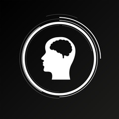 Future Button - Kopf Intelligenz