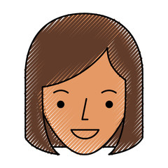 young woman avatar character vector illustration design