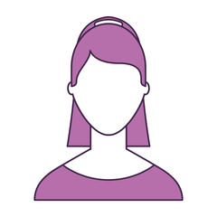 young woman avatar character vector illustration design