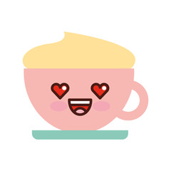 coffee cup kawaii character vector illustration design
