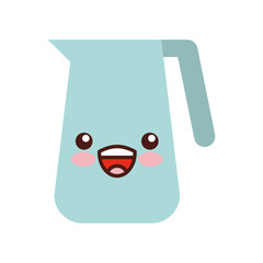 coffee teapot kawaii character vector illustration design