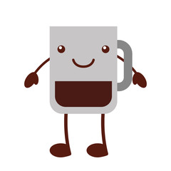 Naklejka premium coffee cup kawaii character vector illustration design