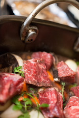 Beef Bourguignon ready to cook