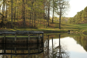 Pond on golf course