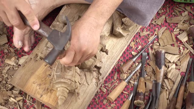 Craftsman wood carving.