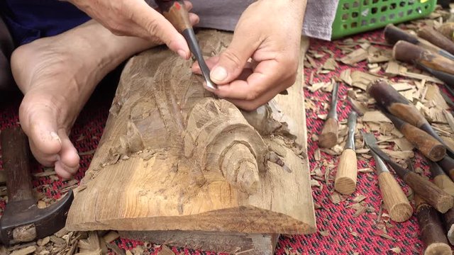 Craftsman wood carving.