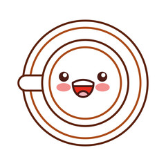 coffee cup kawaii character vector illustration design