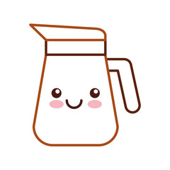coffee teapot kawaii character vector illustration design