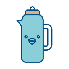 coffee teapot kawaii character vector illustration design