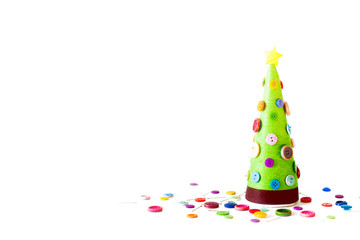 A handmade Alternative Christmas tree. White background