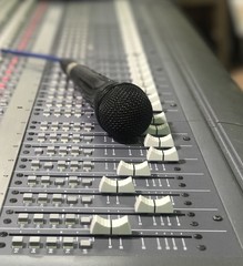 microphone on sound desk 