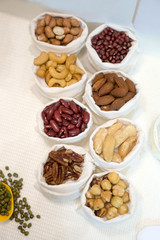 nuts in white sack